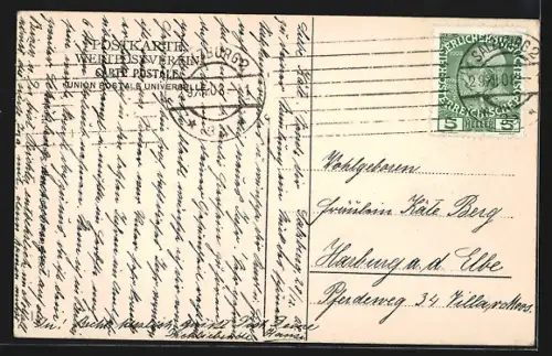 AK Hallstatt, Uferpartie mit Kirche