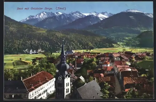 AK Imst, Ortspartie mit Gasthof zur Sonne