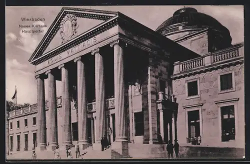AK Wiesbaden, Neues Kurhaus, Hauptportal