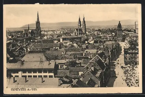 AK Speyer a. Rh., Stadtansicht mit Dom