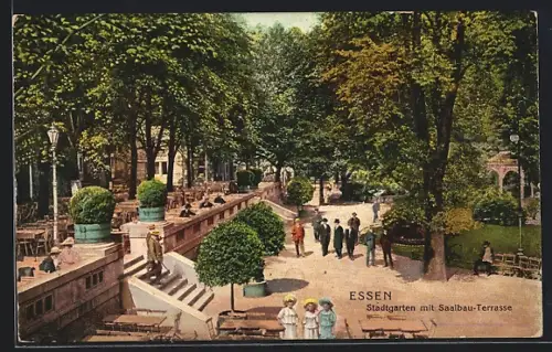 AK Essen, Stadtgarten, Saalbau-Terrasse