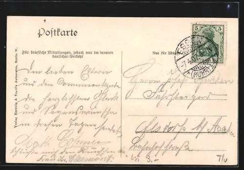 AK Essen /Ruhr, Stadtgarten, Gartenpartie, Inh. H. & F. Wieneke