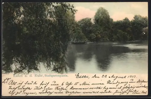 AK Essen a. d. Ruhr, Stadtgartenpartie