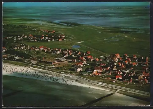 AK Baltrum, Luftaufnahme, Ortsansicht und Strand