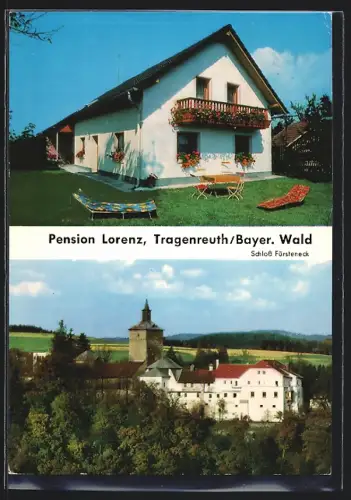 AK Tragenreuth /Bayer. Wald, Pension Lorenz, Schloss Fürsteneck