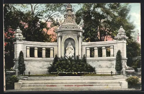 AK Coblenz, Kaiserin Augusta-Denkmal