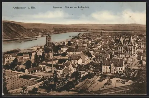 AK Andernach a. Rh., Panorama, Blick von der Krahnenburg