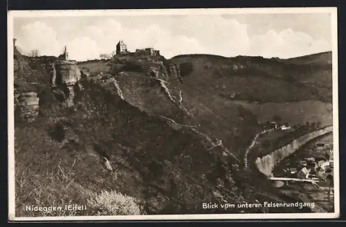 AK Nideggen /Eifel, Blick vom unteren Felsenrundgang