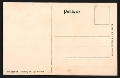 AK Wiesbaden, Vorhang im Kgl. Theater