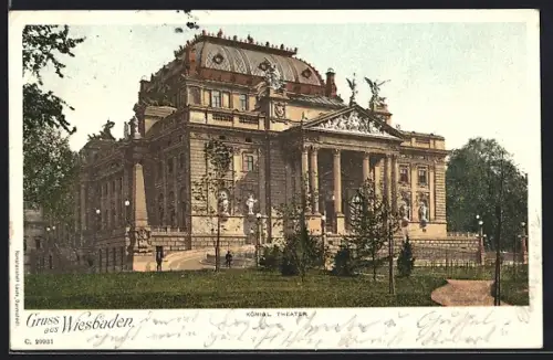 AK Wiesbaden, Königl. Theater
