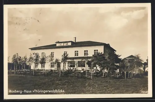 AK Gotha, Gasthof Boxberg-Haus Thüringerwaldblick, Bes. Martha Hemmann
