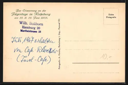 AK Ratzeburg i. Lbg., Jägertage 1933, Alte Jägerwache