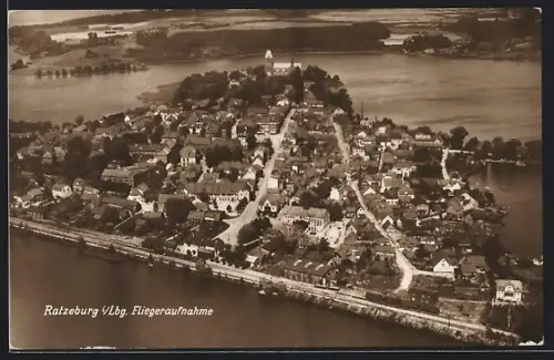 AK Ratzeburg i. Lbg., Fliegeraufnahme des Ortes