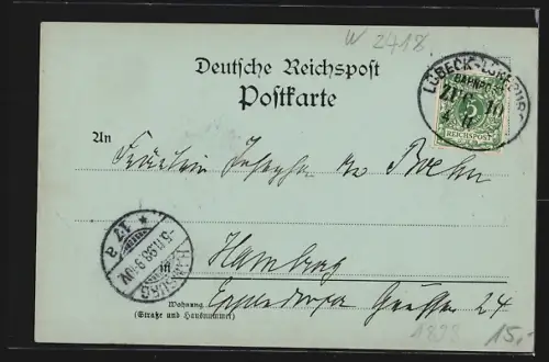 Mondschein-AK Ratzeburg, Seeblick bei Nacht