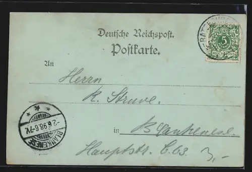 Mondschein-AK Ratzeburg, Dom Rückansicht