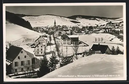 AK Vöhrenbach, Ortsansicht im Schnee