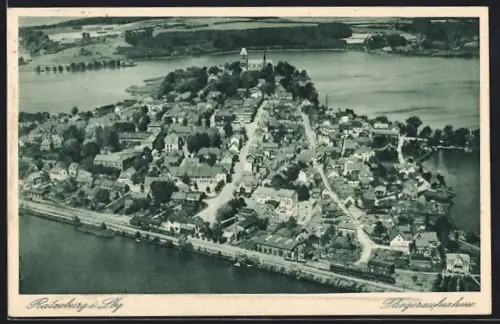 AK Ratzeburg i. Lbg., Fliegeraufnahme des Ortes