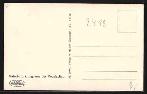 AK Ratzeburg i. Lbg., Ansicht aus der Vogelschau