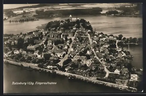 AK Ratzeburg i. Lbg., Fliegeraufnahme des Ortes