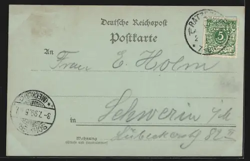 Mondschein-AK Ratzeburg, Totalansicht im Vollmondlicht