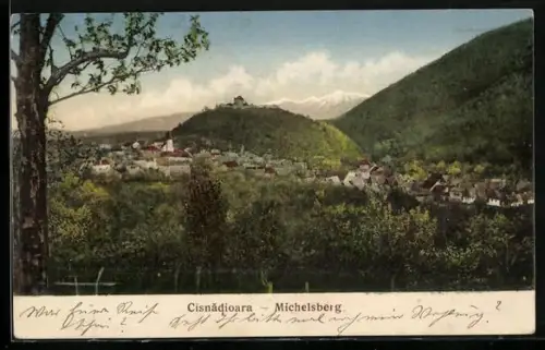AK Cisnadioara, Panorama mit Burg