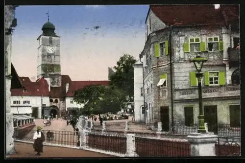 AK Nagyszeben, Ratturm mit Strassenpartie