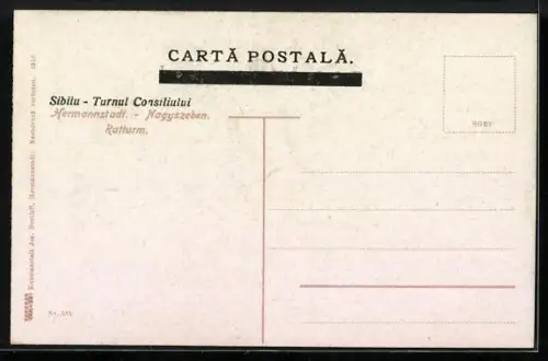 AK Nagyszeben, Ratturm mit Strassenpartie