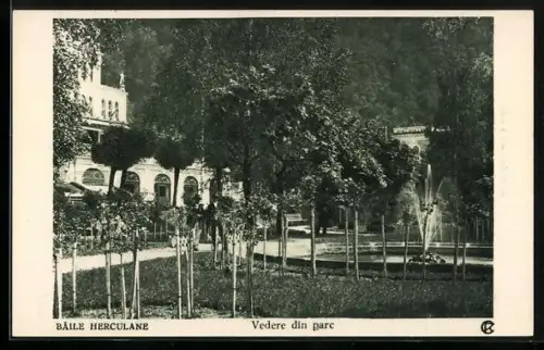 AK Baile Herculane, Vedere din parc