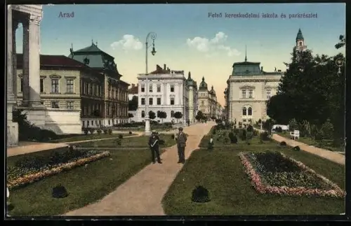 AK Arad, Felsö kereskedelmi iskola és parkrészlet