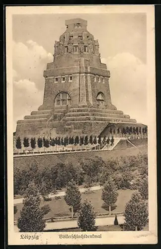 AK Leipzig, Völkerschlachtdenkmal mit Anlagen