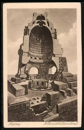 AK Leipzig, Völkerschlachtdenkmal, Innere Ansicht