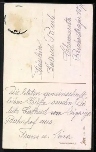 AK Leipzig, Völkerschlachtdenkmal im Abendlicht