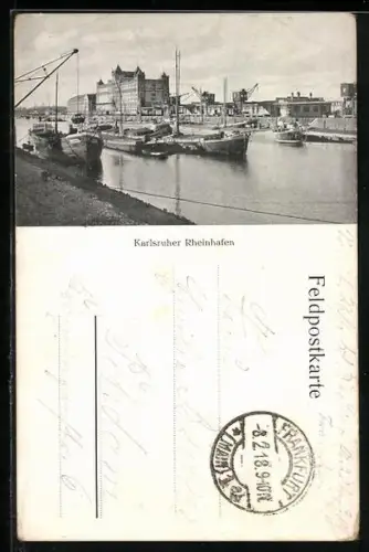 AK Karlsruhe, Schiffe im Rheinhafen