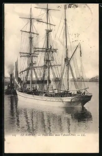 AK Le Havre, Trois-mâts dans l`Avant-Port