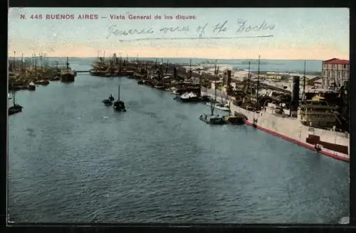 AK Buenos Aires, Vista General de los diques, Hafen