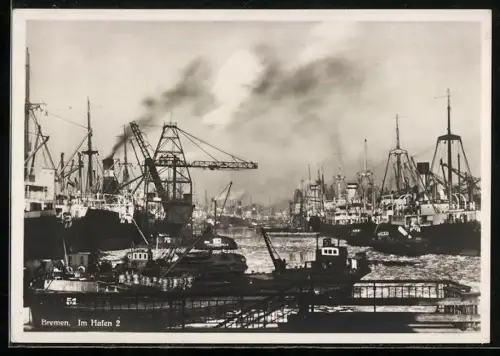 AK Bremen, Blick in den Hafen 2