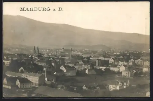 AK Marburg a. D., Ortsansicht aus der Vogelschau