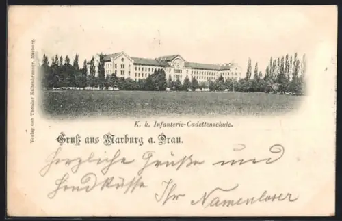 AK Marburg a. Drau, K. k. Infanterie-Cadettenschule