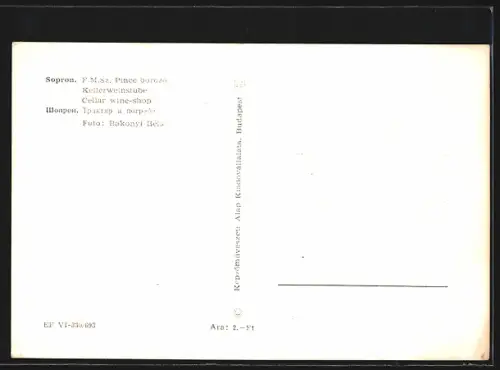 AK Sopron, Kellerweinstube Innenansicht