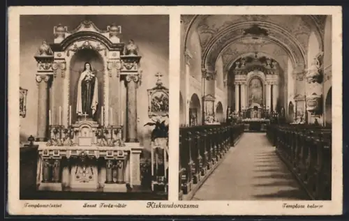 AK Kiskundorozsma, Templom belseje, Szent Terez-oltar