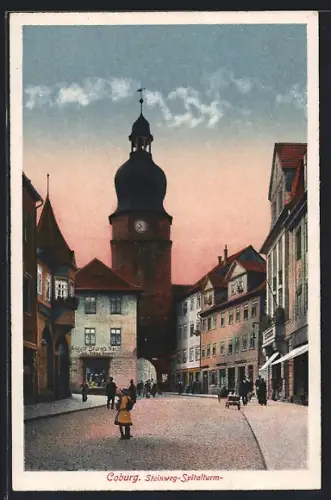 AK Coburg, Steinweg, Spitalturm