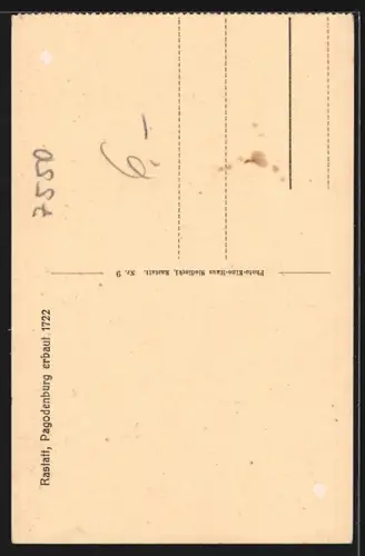 AK Rastatt, Pagodenburg erbaut 1722