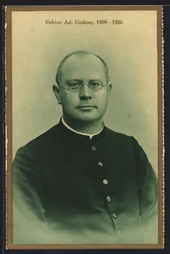 AK Rastatt, Rektor Ad. Gassner 1909-1920, Erzbischöfliches Gymnasial-Korvikt St. Bernhard