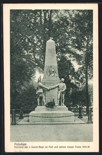 AK Potsdam, Denkmal des 1. Garde-Regiments zu Fuss
