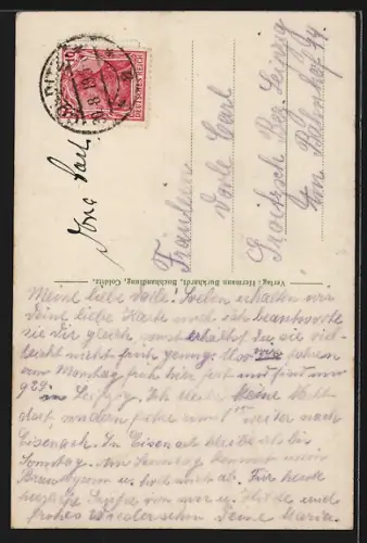 AK Colditz i. Sa., Blick von Haingasse auf Schloss