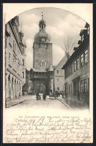 AK Coburg, Judenturm mit neuem Anbau 1901
