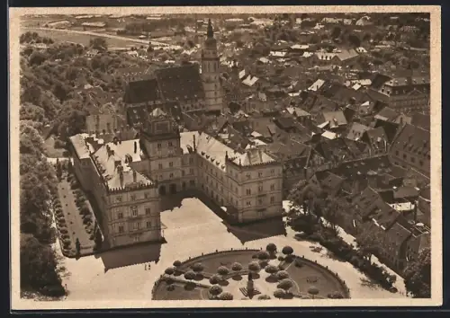 AK Coburg, Schlossplatz, Schloss Ehrenburg, Stadtkirche