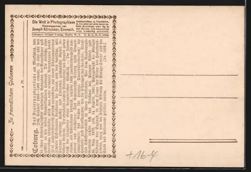 AK Coburg, Marktplatz mit Regierungsgebäude und Prinz Albert-Denkmal