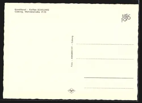 AK Coburg, Konditorei-Kaffee Schilling, Mohrenstrasse 21/23