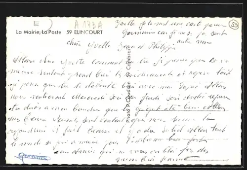 AK Elincourt, La Mairie et La Poste